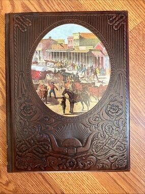 Time Life - The Townsmen Leather Book with Vintage Western Illustration
